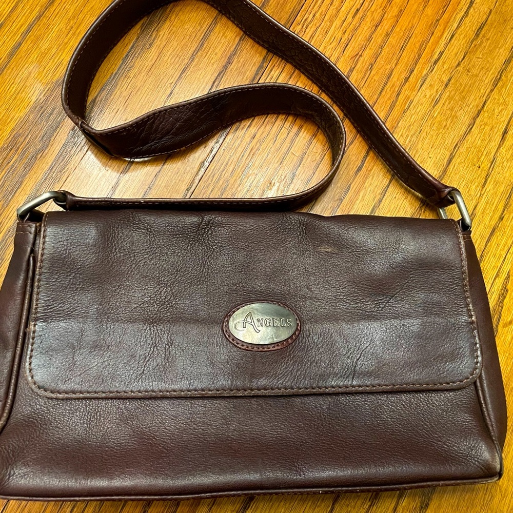 American Angel “Angels” brown leather purse.  Made in Columbia - Vintage